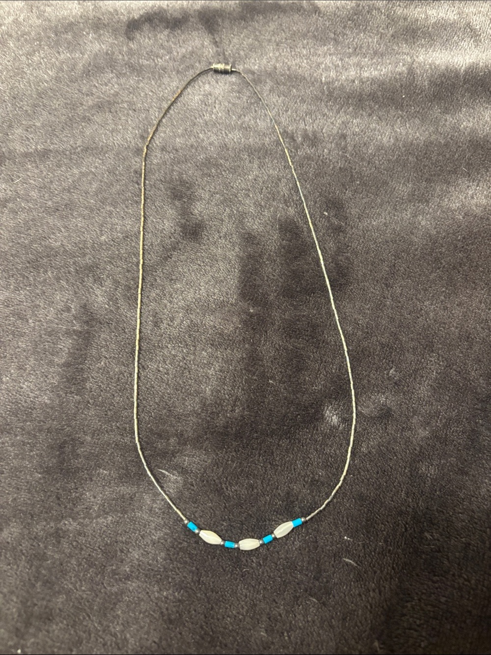 dainty turquoise necklace with silver chain